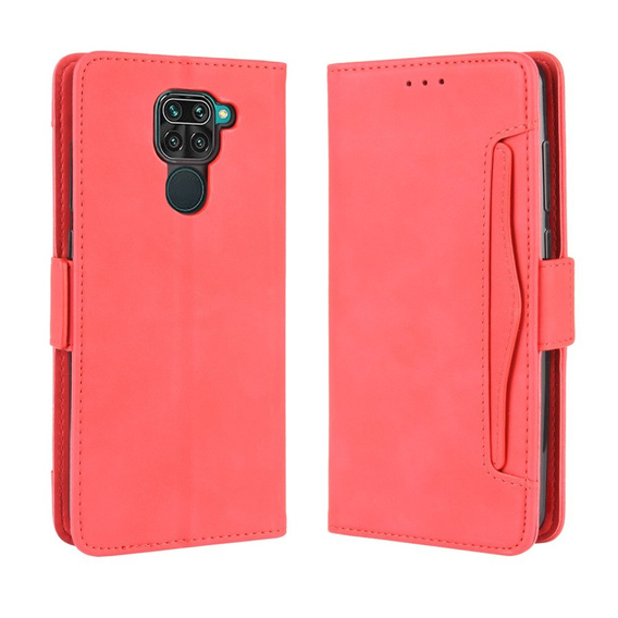 Откидной чехол для Xiaomi Redmi Note 9, Card Slot, красный