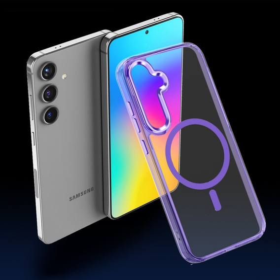 Чохол MagSafe для Samsung Galaxy S24+ Plus, гібридний чохол, фіолетовий