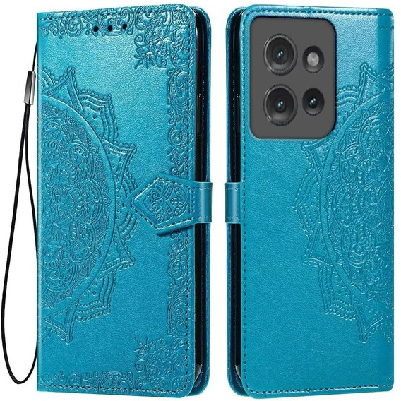 Откидной чехол для Motorola Edge 50 Neo / Motorola ThinkPhone 25, Mandala, синий