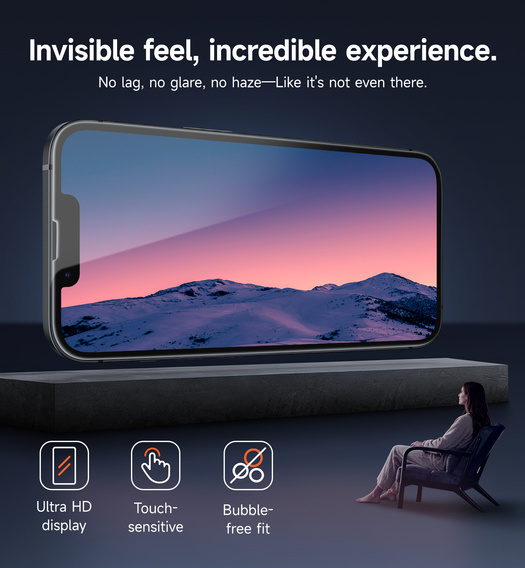 2x Захисне скло SURITCH для iPhone 16e / 14 / 13 Pro