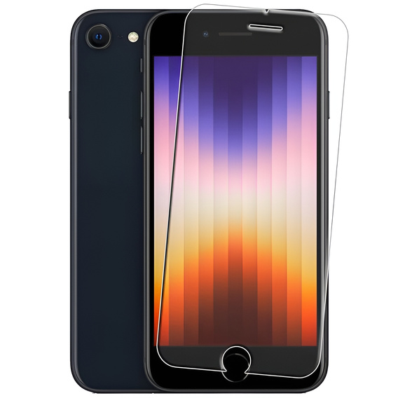 2x Загартоване скло для iPhone 7/8/SE 2020/SE 2022, ERBORD 9H Hard Glass на екрані