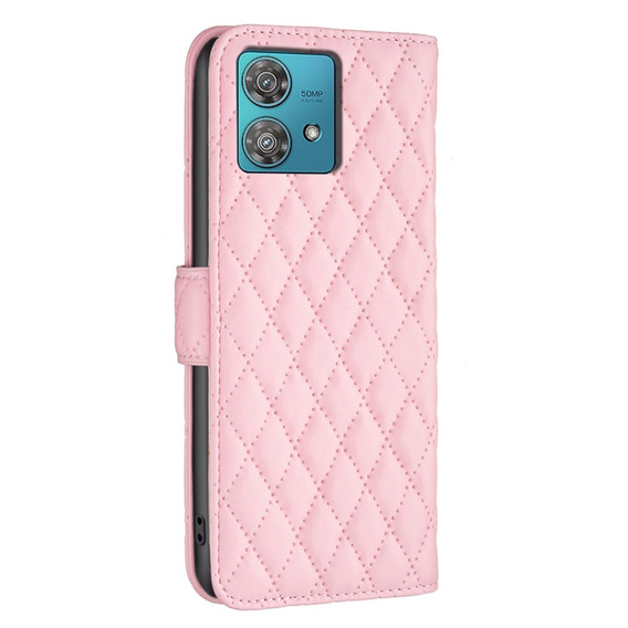 Откидной чехол для Motorola Edge 40 Neo, Wallet, BINFEN COLOR, розовый