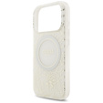 Чехол Guess IML Flowers Electroplated Allover With Beads Strap, для MagSafe, с ремешком для iPhone 17 Pro