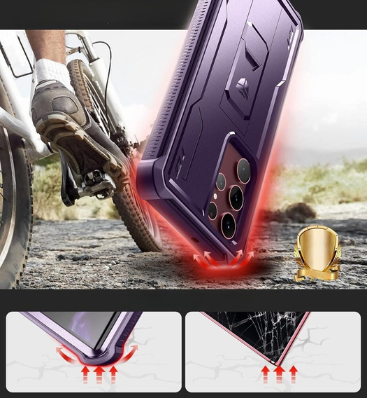 Броньований чохол для Samsung Galaxy S22 Ultra, Dexnor Full Body, фіолетовий