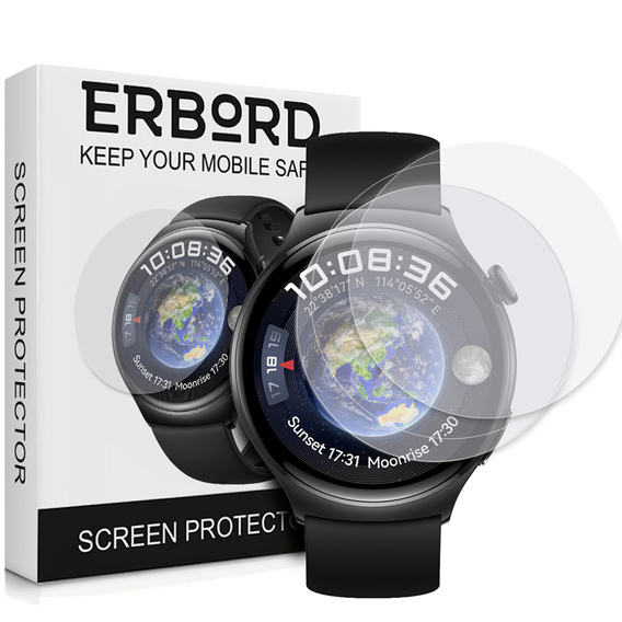 3x ERBORD Гідрогелева фольга для Huawei Watch 4