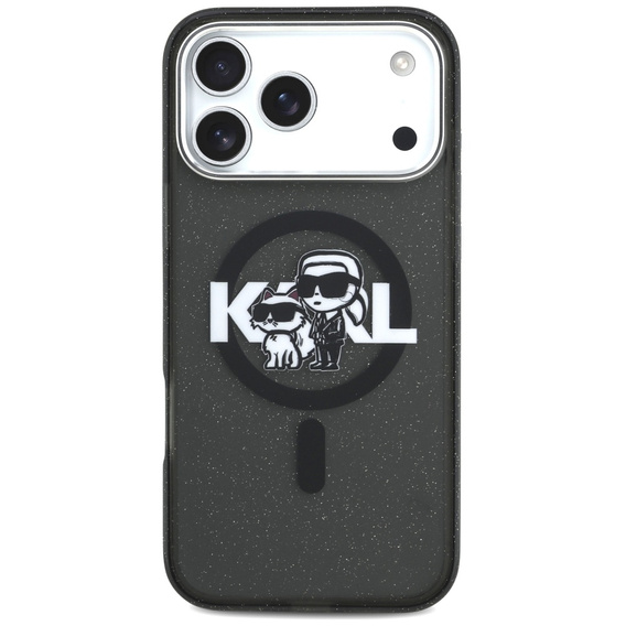 Чехол Karl Lagerfeld IML Glitter Karl & Choupette Sketch Logo MagSafe для iPhone 17 Pro Max