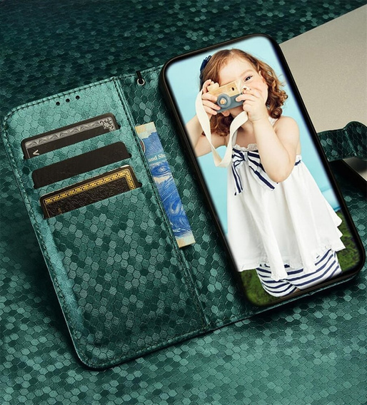 Флип-кейс для Oppo Reno 11F 5G, Wallet Rhombus, зелёный