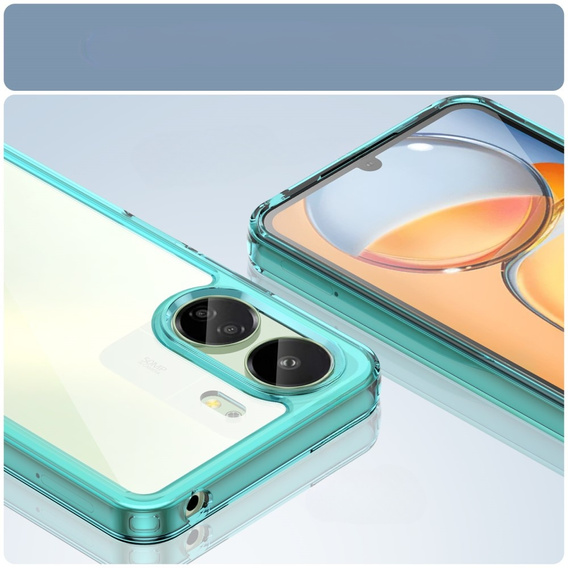 Чехол до Xiaomi Redmi 13C / Poco C65, Fusion Hybrid, прозрачный / синий