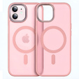Чохол для iPhone 11, для MagSafe, ERBORD Matt Case, рожевий + захисне скло