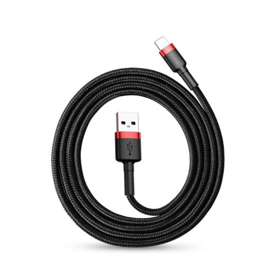 BASEUS Cafule Кабель Lightning 2.4A 0.5M - Black/Red