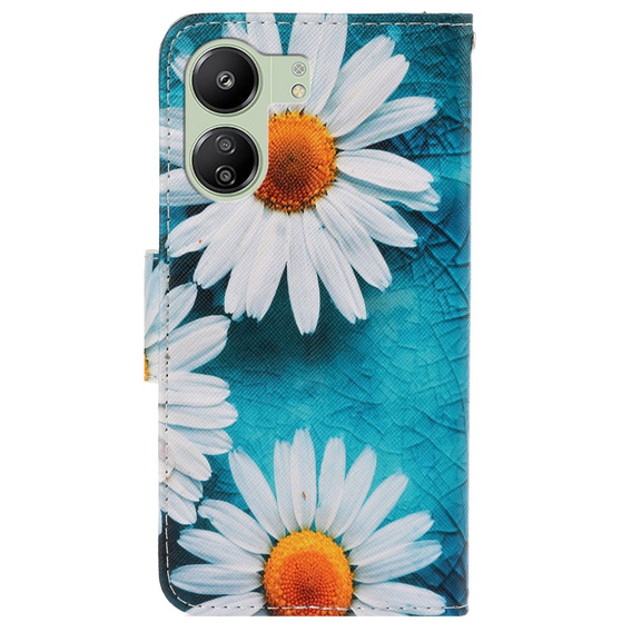 Откидной чехол для Xiaomi Redmi 13C / Poco C65, Wallet, Daisy, синий