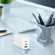 Зарядное устройство Forcell 65W GaN 2x USB C 1x USB A , White