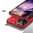 Чехол для iPhone 16 Pro Max, бронированный с подставкой и ручкой-планшетом, красный