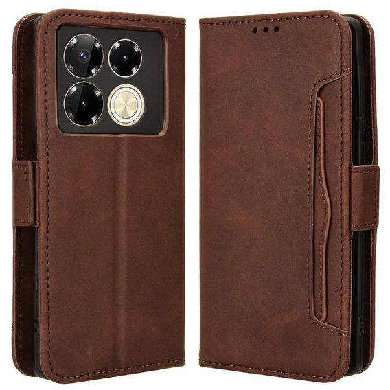 Футляр з клапаном для Infinix Note 40 Pro Plus, Card Slot, коричневий