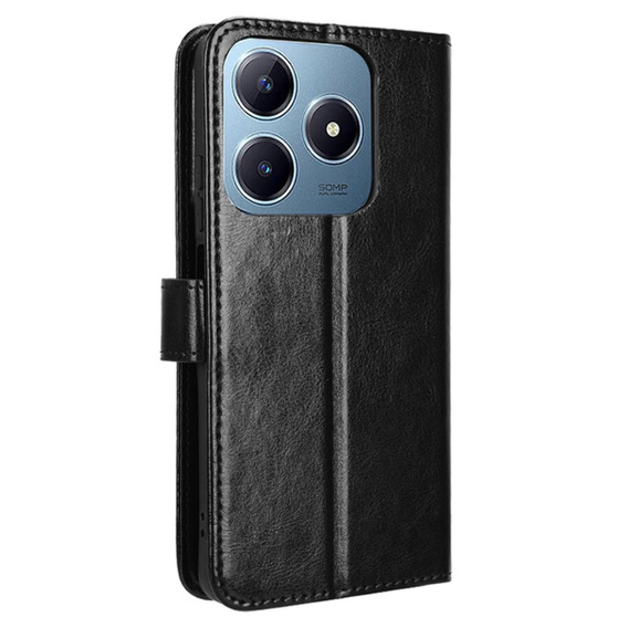 Футляр з клапаном для Realme C61, Crazy Horse Wallet, чорний