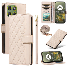Чохол з клапаном Rhombus Crossbody Leather для Motorola Edge 70