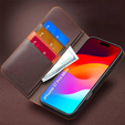 QIALINO кожаный бумажник флип-кейс для iPhone 17 Pro Max - коричневый