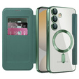 Чохол-книжка для Samsung Galaxy S24 FE, RFID Wallet MagSafe CamShield, зелений
