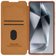 NILLKIN фліп-чохол для Samsung Galaxy S25 Ultra, CamShield Qin Pro, шкіра, коричневий