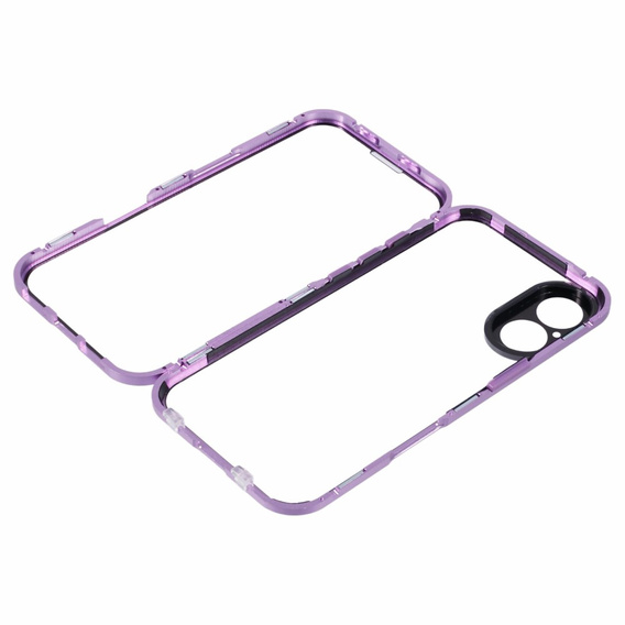 Чохол для iPhone 16, Magnetic Dual Glass, фіолетовий