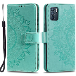 Откидной чехол для Oppo Reno6 5G, Mandala, зелёный