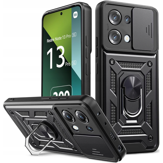 Чехол NOX Camera Slide Xiaomi Redmi Note 13 Pro 5G, CamShield Slide, чёрный