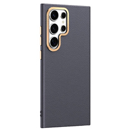 Шкіряний чохол для Samsung Galaxy S25 Ultra, leather hybrid, сірий