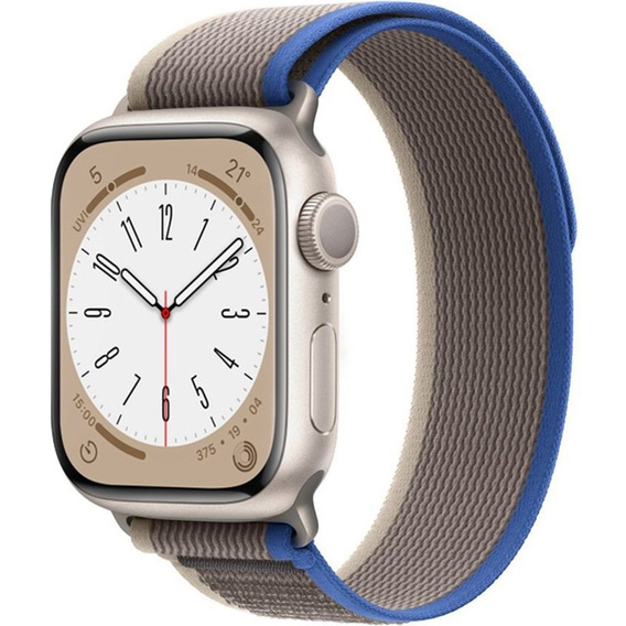 Нейлоновый ремешок до Apple Watch 1/2/3/4/5/6/7/8/SE/ULTRA 42/44/45/49mm, Grey / Blue