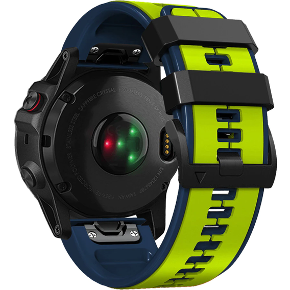 Силіконовий ремінець для Garmin Fenix 26mm, Lime / Blue