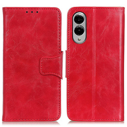 Футляр з клапаном для Samsung Galaxy S25 Edge, Crazy Horse Wallet, червоний