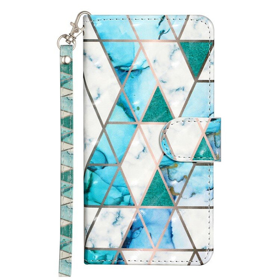 Откидной чехол для Xiaomi Redmi 13C / Poco C65, Wallet, Marble зелёный