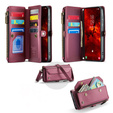 Чохол CASEME для Samsung Galaxy S25 FE, RFID Leather Wallet з плечовим ременем, червоний