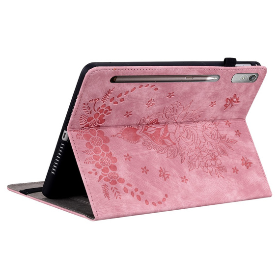 чехол-крышка для Lenovo Tab P12, flower, светло-розовый
