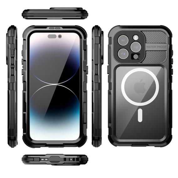 Водонепроникний чохол IP68 для iPhone 15 Pro Max, SHELLBOX MagSafe, чорний
