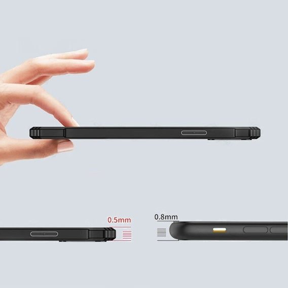 Чехол для Oppo Reno 12F / 12S, с магнитной пластиной, прозрачный / черный