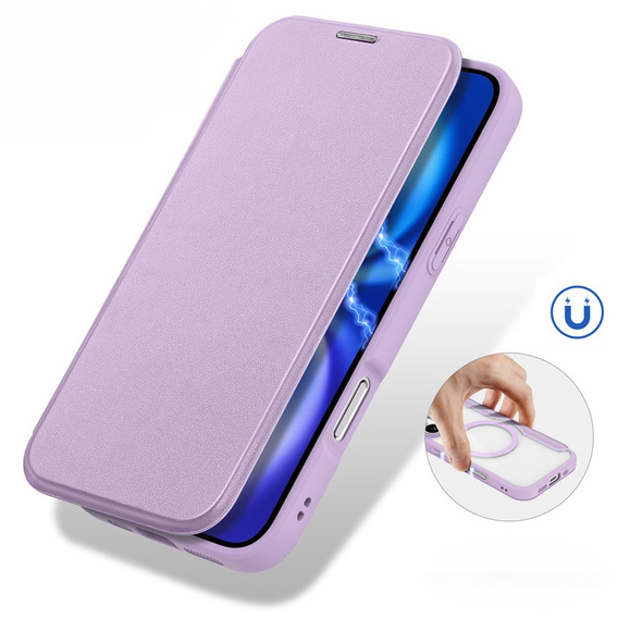Чохол Dux Ducis для iPhone 17, Skin X Pro, з клапаном, для MagSafe, фіолетовий