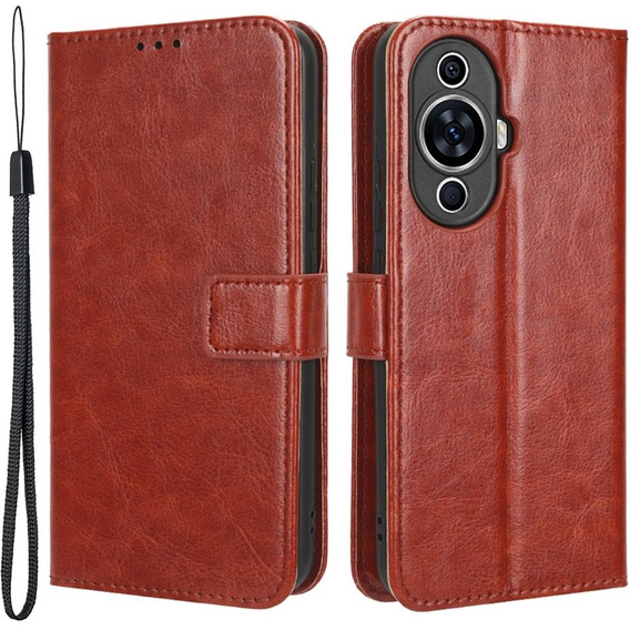 Футляр з клапаном для Huawei Nova 11 Pro, Crazy Horse Wallet, коричневий