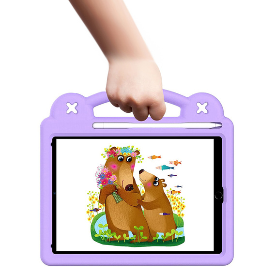 Детский чехол для iPad 9.7" 2018/2017 (6/5 gen.) / Pro 9.7" 2016, Cute Patterns, с подставкой, фиолетовый