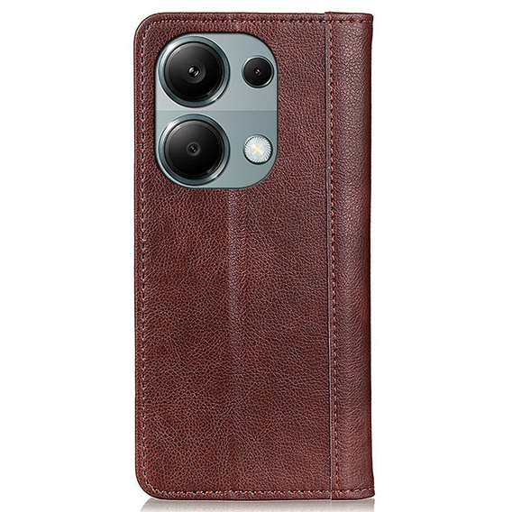 Чoхол до Xiaomi Redmi Note 13 Pro 4G / Xiaomi Redmi Note 14S / Xiaomi Poco M6 Pro 4G, Wallet Litchi Leather, коричневий