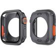 2в1 чехол и защитное стекло для часов Apple Watch 7/8 45MM, Original Black/Orange