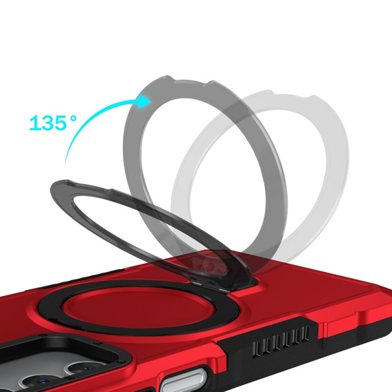 Чехол до Samsung Galaxy A15 5G, Kickstand Ring, чёрный + стекло 9H