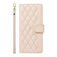 Чохол-сумка для iPhone 16E, Rhombus Crossbody Leather, бежевий