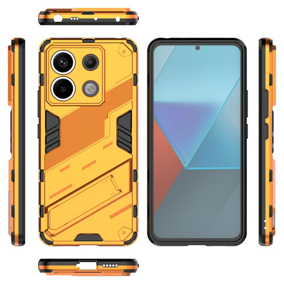 Чехол для Xiaomi Redmi Note 13 Pro 5G, Military kickstand, оранжевый