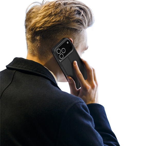 Чехол Dux Ducis для iPhone 17 Pro Max, Skin Pro, с клапаном, со слотом для карт, черный