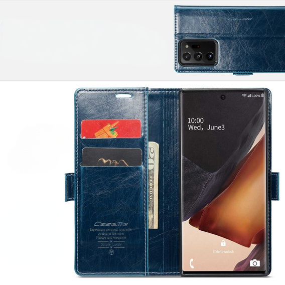 Флип-кейс CASEME для Samsung Galaxy Note 20 Ultra, Waxy Textured, синий