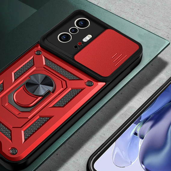 Чехол NOX Camera Slide Xiaomi 11T / 11T Pro, CamShield Slide, красный