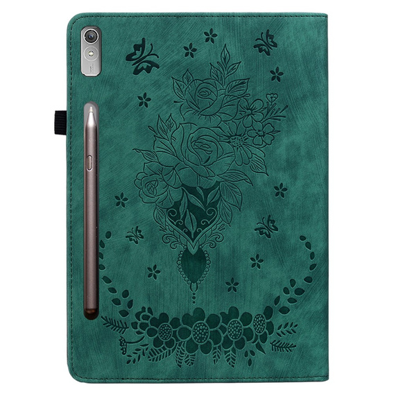 чехол-крышка для Lenovo Tab P12, flower, зелёный