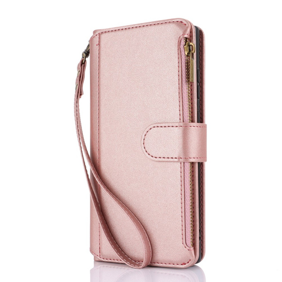 Чохол-книжка для Samsung Galaxy S24 Ultra, Wallet Zipper Pocket RFID, з плечовим ременем, чорний