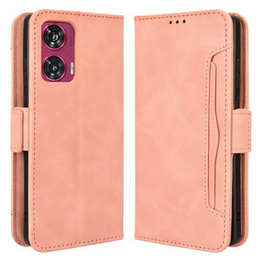 Футляр з клапаном для Motorola Edge 50 Fusion 5G, Card Slot, рожевий