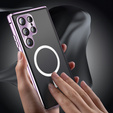 Магнітний чохол Dual Glass MagSafe для Samsung Galaxy S25 Ultra, фіолетовий